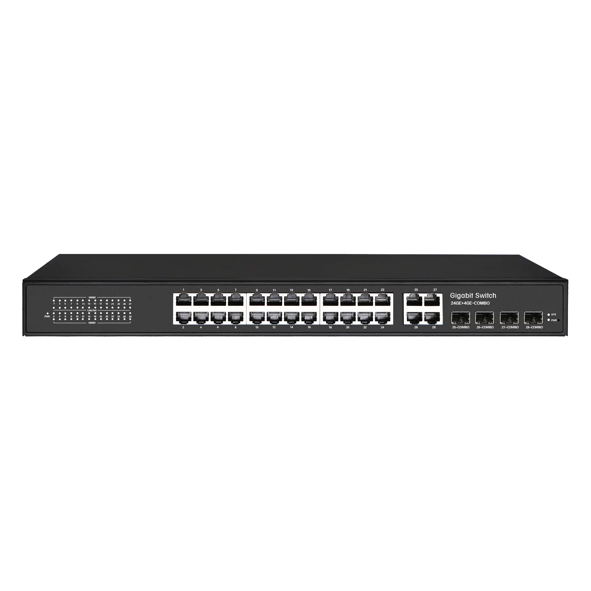 Ethernet Switch 24x10/100/1000M RJ45 4x1G Combo(RJ45/SFP), X1500-24T4TS