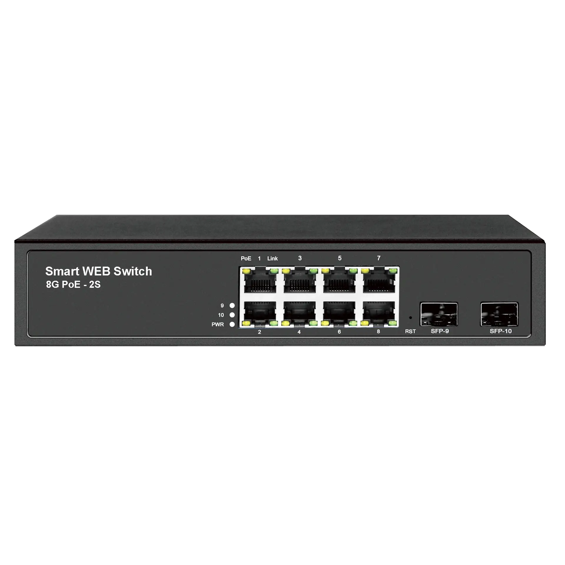 Smart Web PoE Ethernet Switch 8x10/100/1000M RJ45 2x1G SFP, X1510P-8T2S