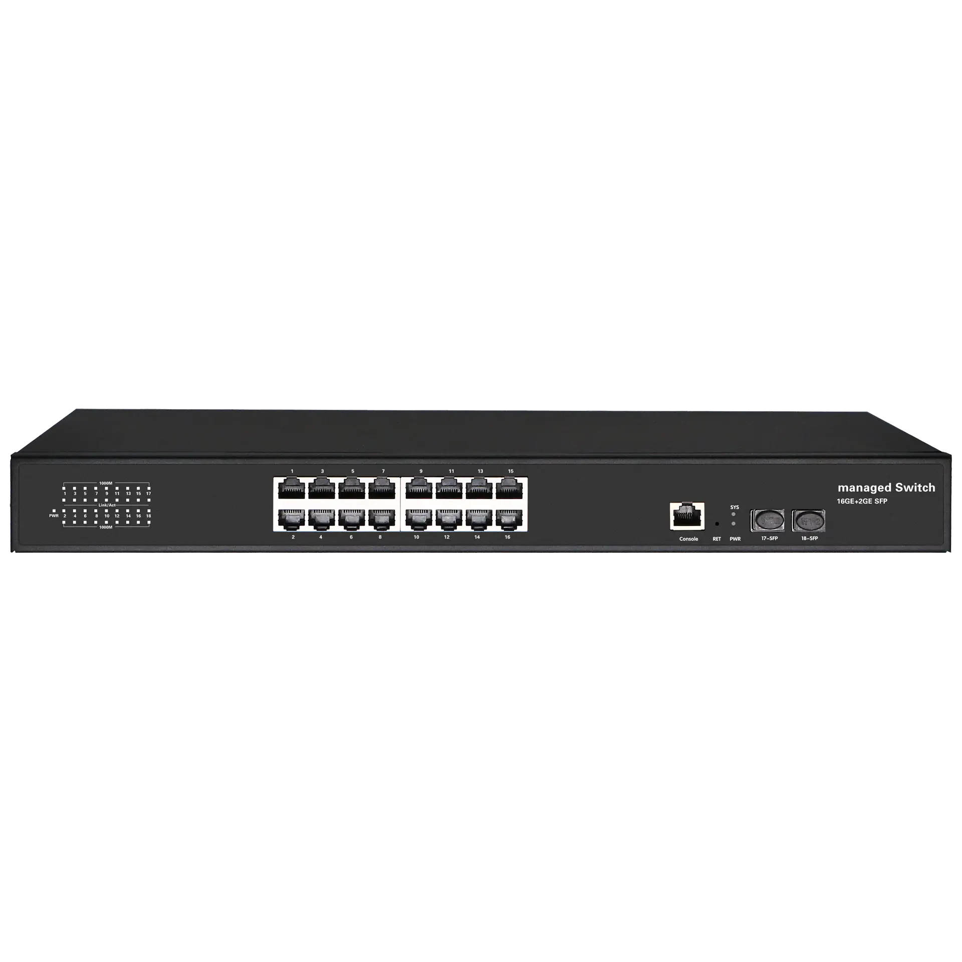 L2+ Managed Ethernet Switch 16x10/100/1000M RJ45 2x1G SFP, X1550-16T2S