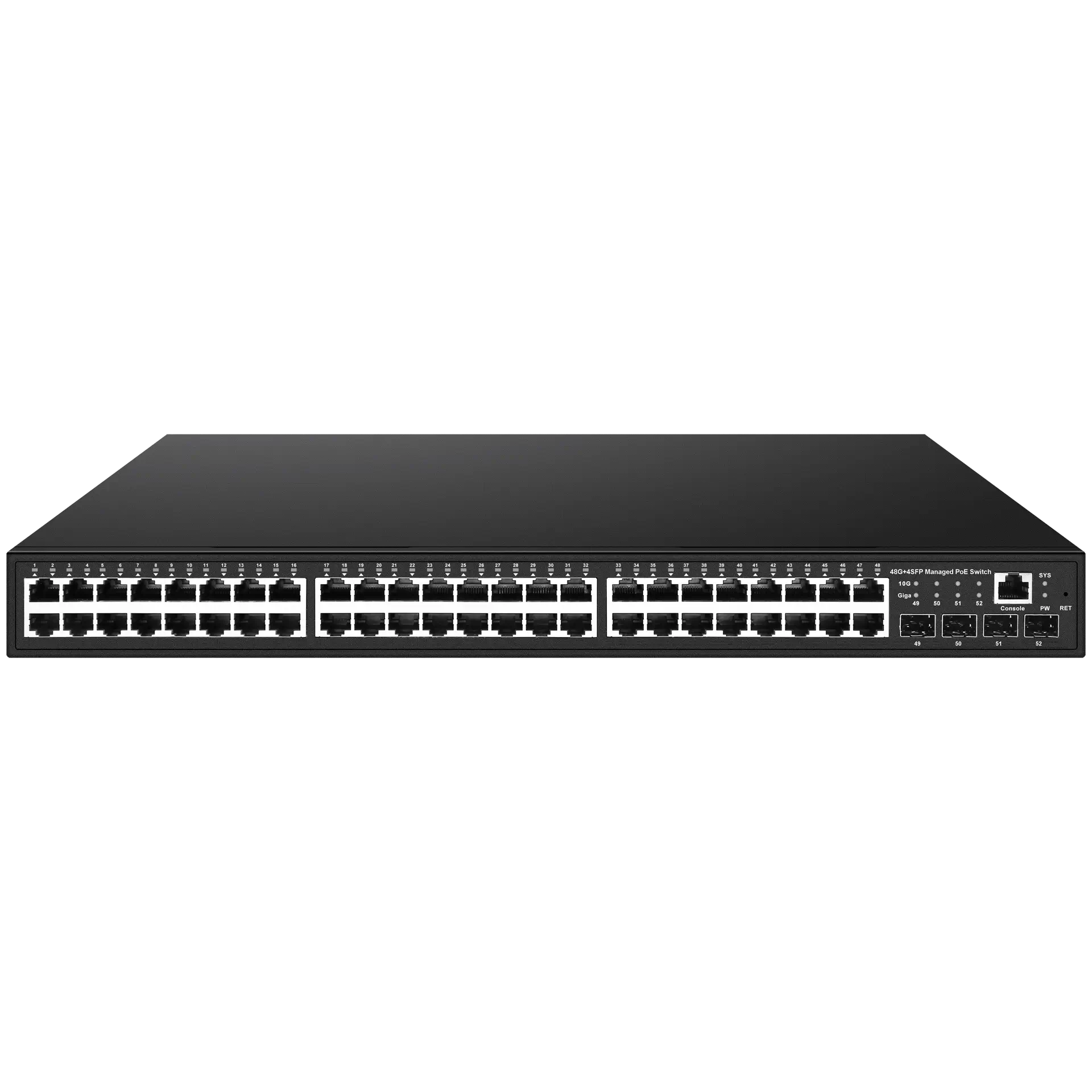 L2+ Managed PoE Switch 48x10/100/1000M RJ45 4x1G SFP, X1550P-48T4S