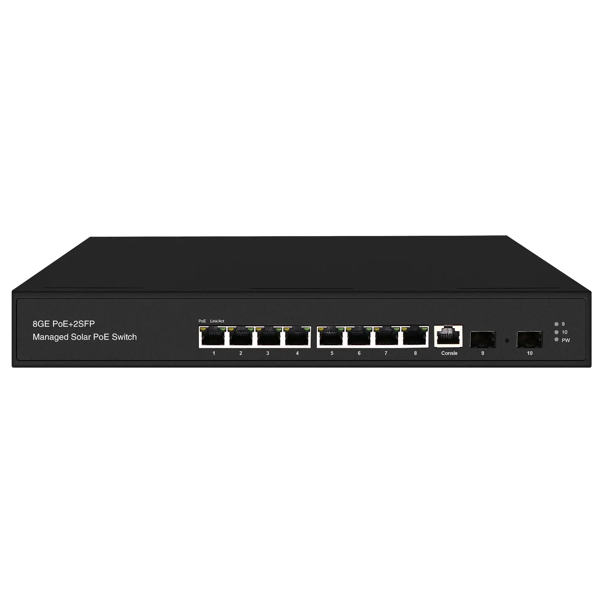 Solar PoE Switch Managed 8x10/100/1000M RJ45 2x1G SFP, X2524P-8T2S