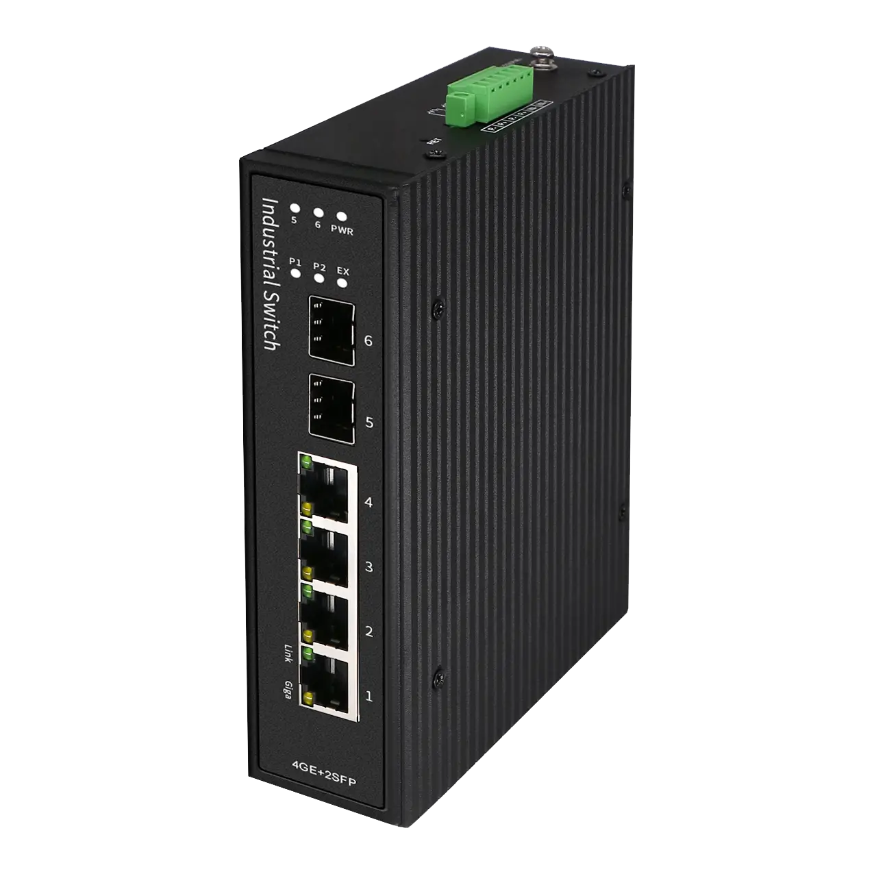 Unmanaged Industrial Ethernet Switch 4x10/100/1000M RJ45 2x1G/2.5G SFP, X3500-4T2ST