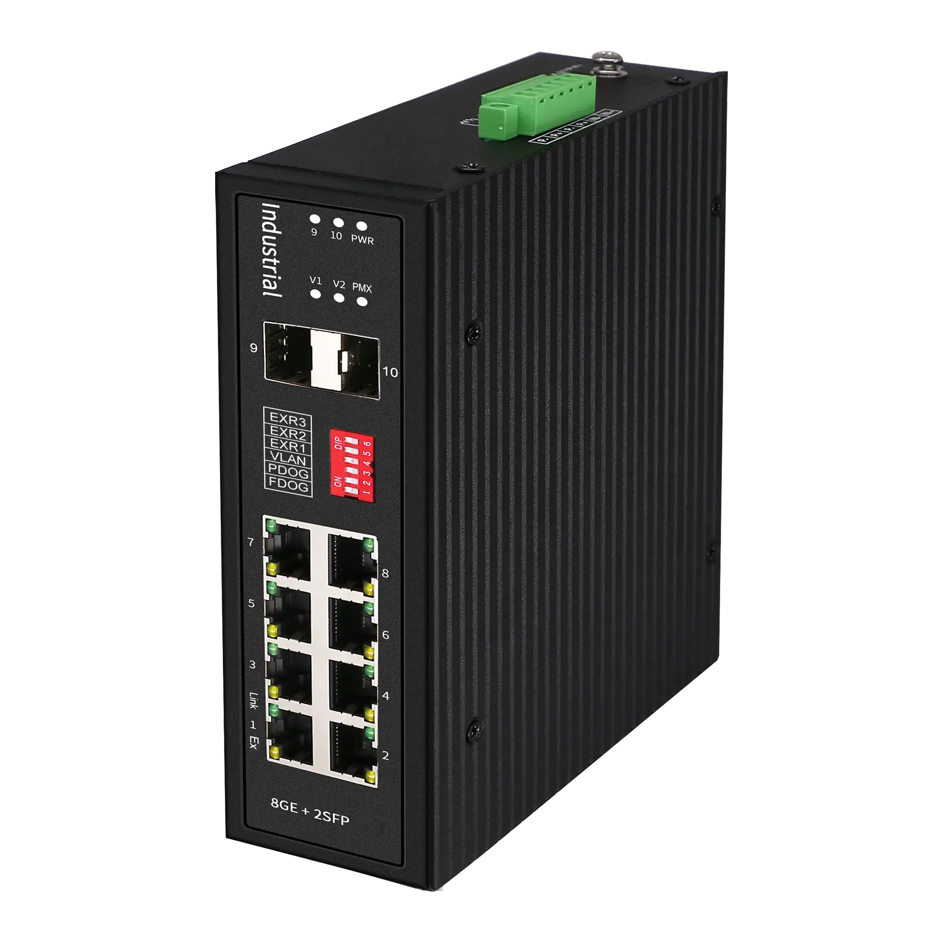 Unmanaged Industrial Ethernet Switch 8x10/100/1000M RJ45 2x1G SFP, X3500-8T2S