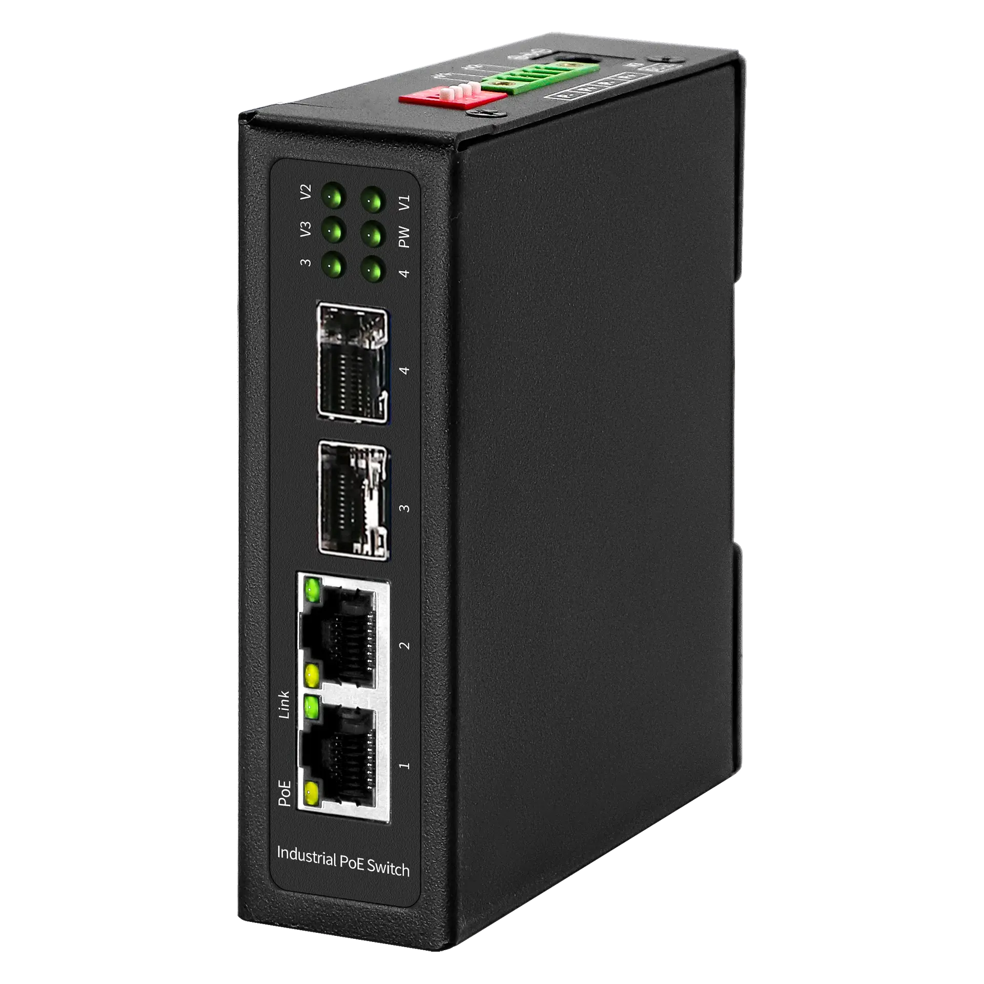 Industrial PoE Switch 2x10/100/1000M RJ45 2x1G/2.5G SFP, X3500P-2T2ST